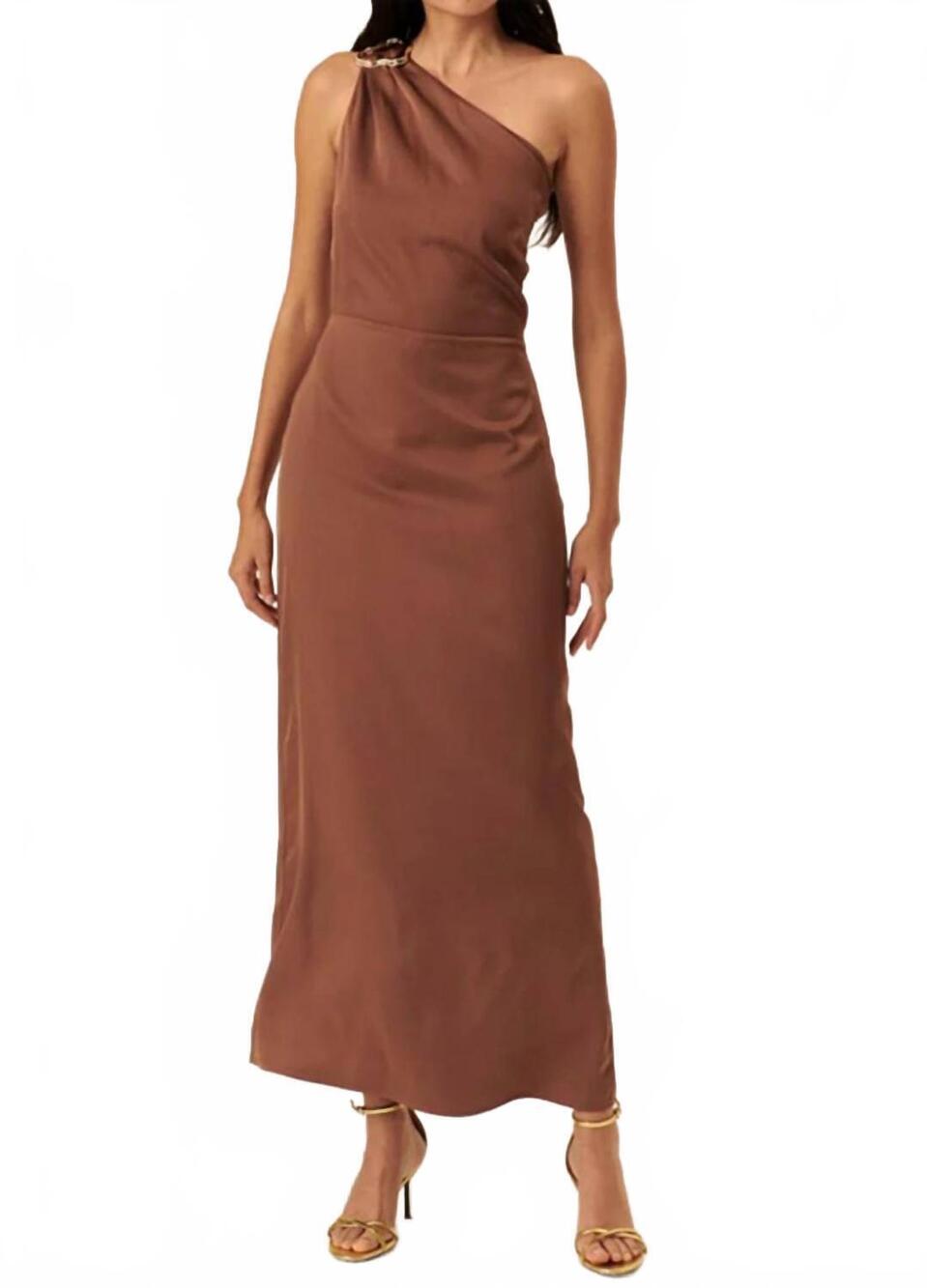 NEW EXQUISE zariah midi dress in brown